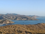 Blick nach Norden über die Achillesbucht bis zur Hauptstadt Skyros Chora,#