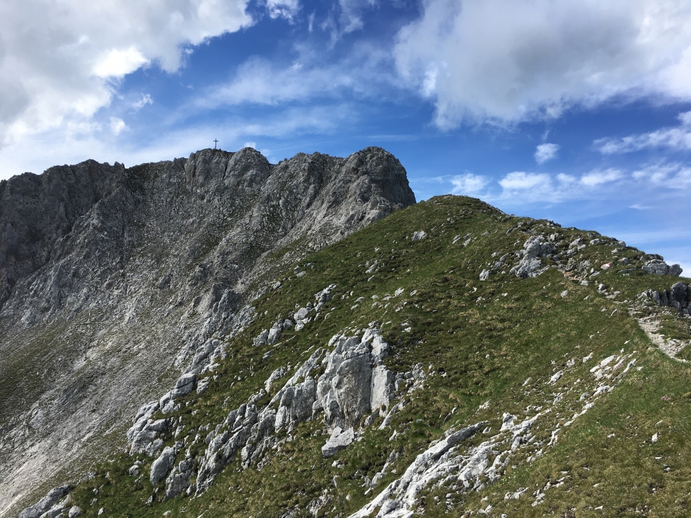 Klettersteig Ackerlspitze von St.Johann: Blick zur Maukspitze