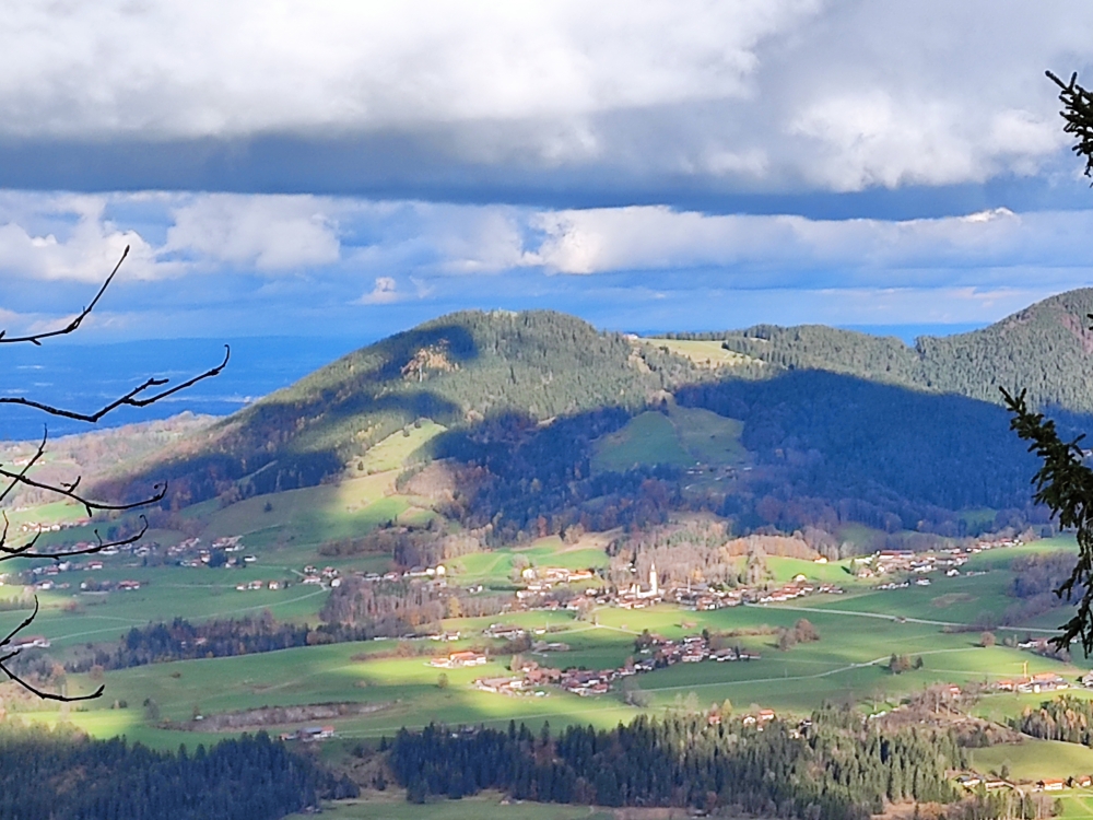 Wanderung Hirschgröhrkopf: Wanderung Hirschgröhrkopf: Blick zum Schwarzenberg (Auracher Köpferl)