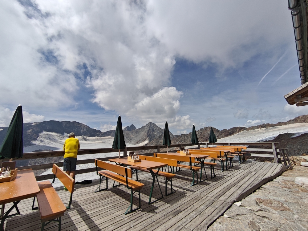 Wanderung Wilder Freiger: Wanderung Wilder Freiger: Terrasse  (Becherhaus)