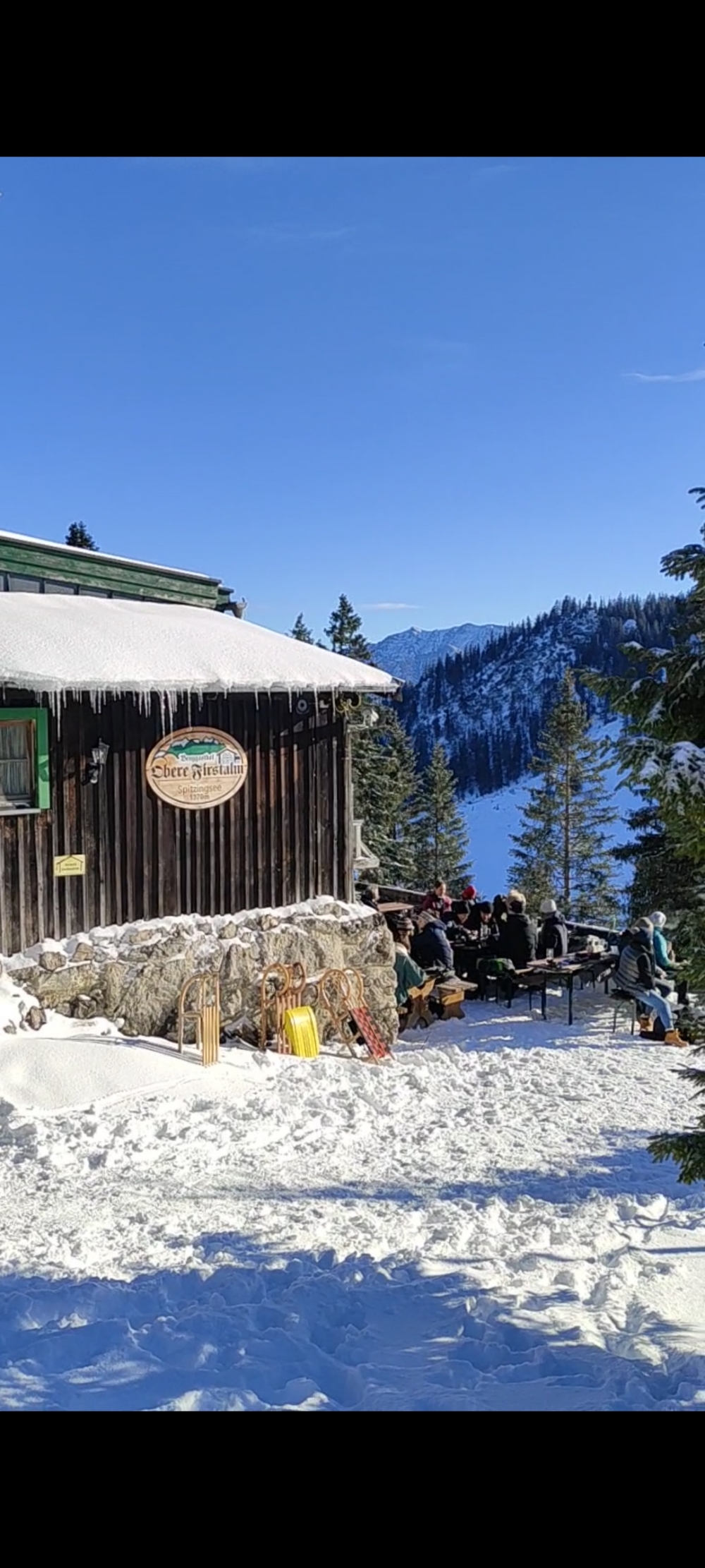 Wanderung Brecherspitz: Wanderung Brecherspitz: Terrasse (Berggasthof Obere Firstalm)