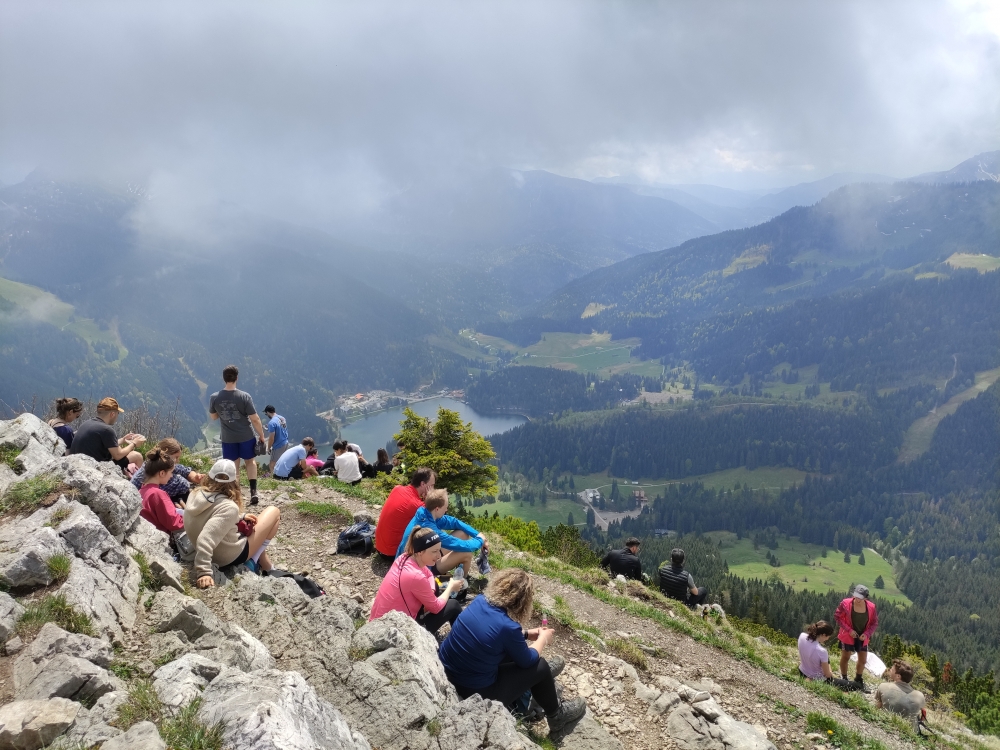 Wanderung Brecherspitz: Wanderung Brecherspitz: Blick zum Spitzingsee (Brecherspitz)