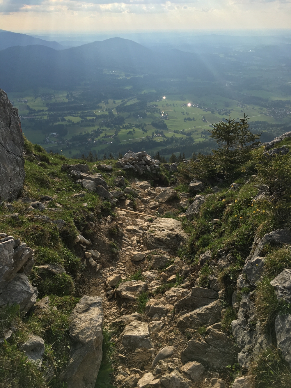 Wanderung Breitenstein: Die ersten Meter des Abstieges