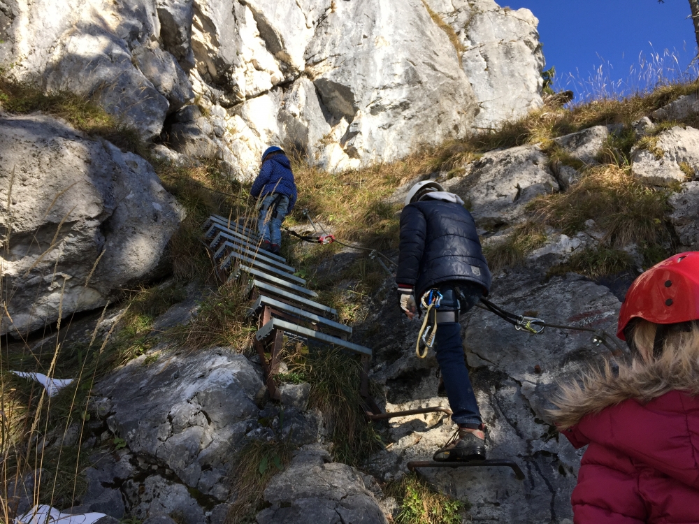 Brünnstein Rosengasse mit Klettersteig: Brünnstein Rosengasse mit Klettersteig: Klettersteig zum Gipfel