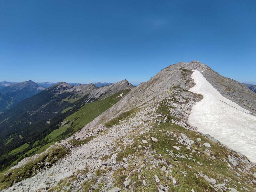Wanderung Daniel mit Gratüberschreitung: Die Senke vor dem Büchsentaljoch