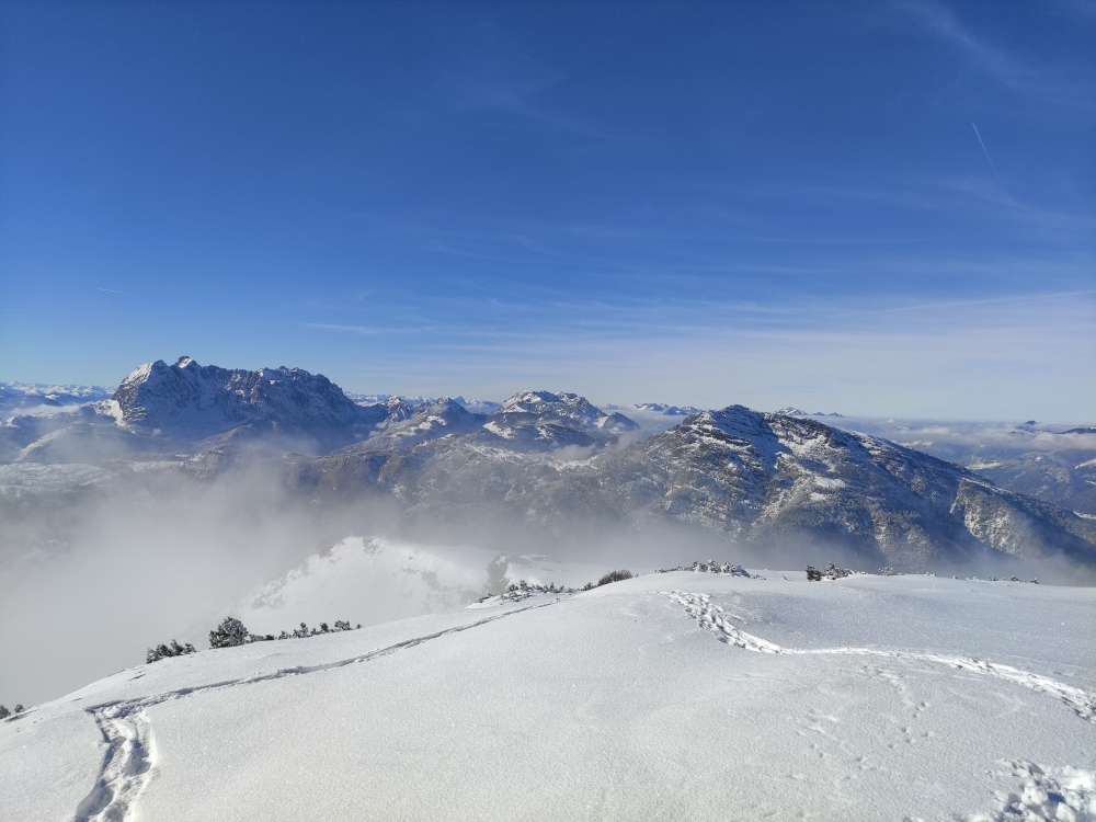 Wanderung Fellhorn: Wanderung Fellhorn: Blick nach Westen zum Wilden Kaiser, Zahmen Kaiser und Unterberghorn  (von links nach rechts) (Fellhorn)
