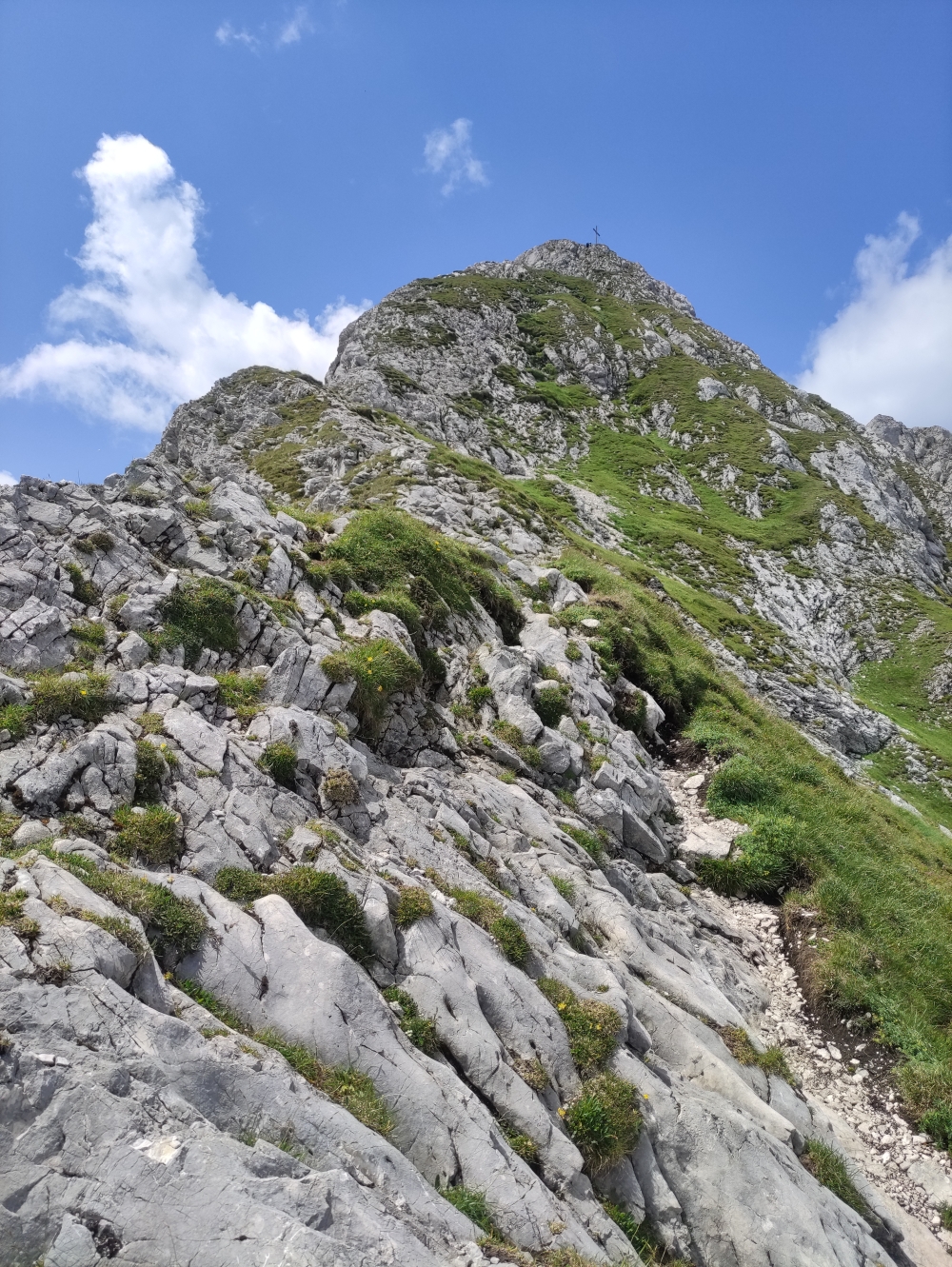 Klettersteig Gimpel: Wegloser Gipfelzustieg
