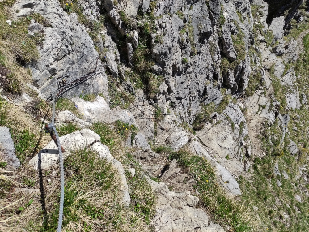 Wanderung Große Klammspitz: Kurze Seilstelle