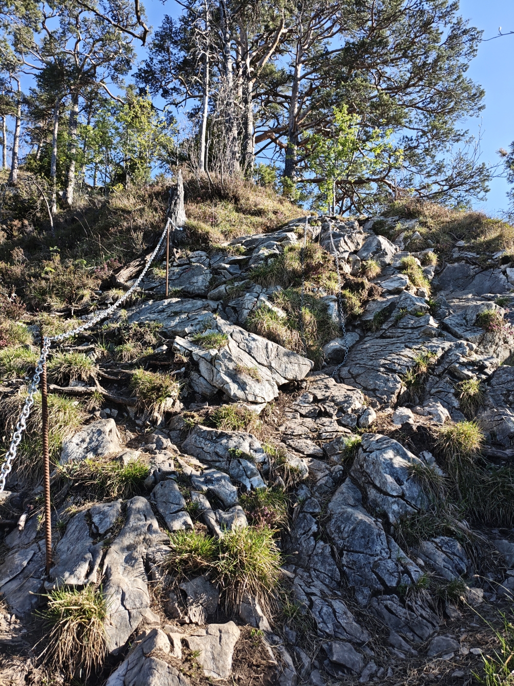 Wanderung Großer Barmstein: Selversicherte Stelle im Aufstieg zum großen Barmstein 