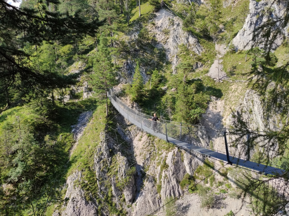 Wanderung Brunnsteinhütte: Wanderung Brunnsteinhütte: Hängebrücke (Hängebrücke Sulzleklamm)