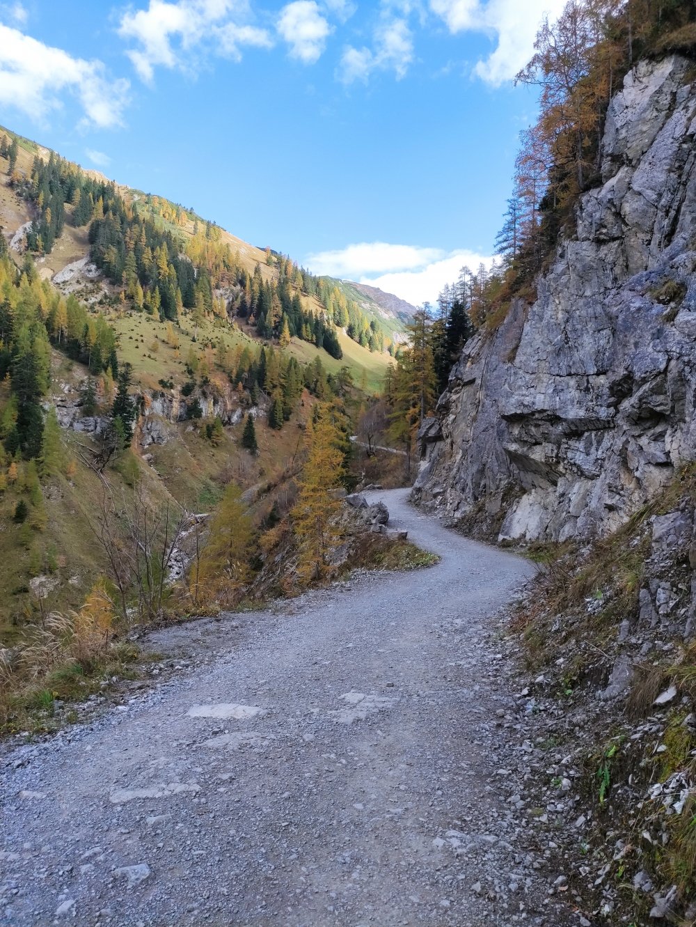 Wanderung Hahnkampl: Breite Schotterstraße