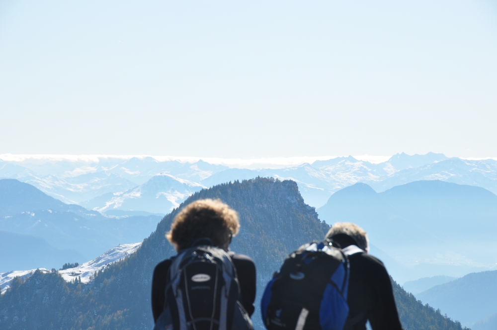 Wanderung Kitzstein: Wanderung Kitzstein: Blick nach Süden über das Kranzhorn (Heuberg)