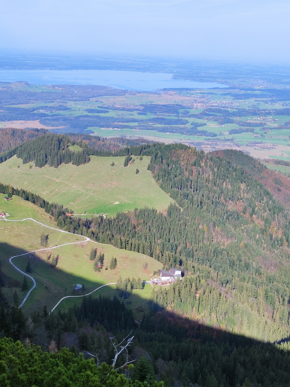 Wanderung Hochfelln über Strohnschneid: Blick zur Mittelstation
