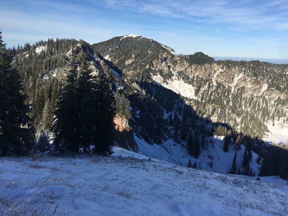 Wanderung Hochfelln über Strohnschneid: Wanderung Hochfelln über Strohnschneid: Blick vom Gröhrkopf im Süden auf den Hochfelln