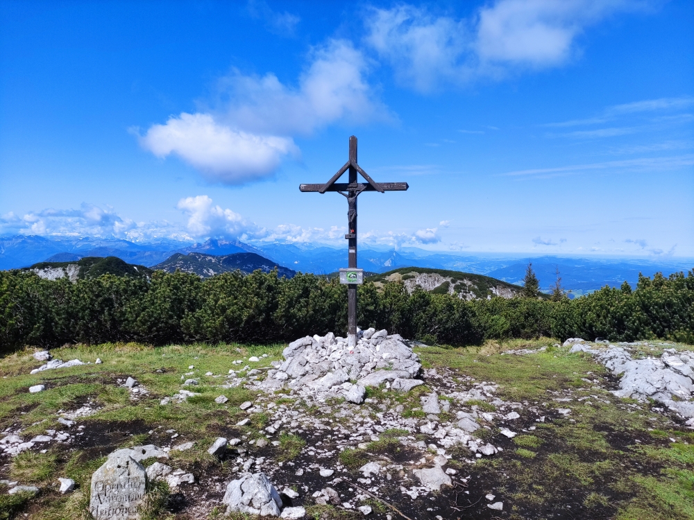 Wanderung Hochleckenhaus zur Christophorushütte: Wanderung Hochleckenhaus zur Christophorushütte: Gipfelkreuz (Hochleckenkogel)