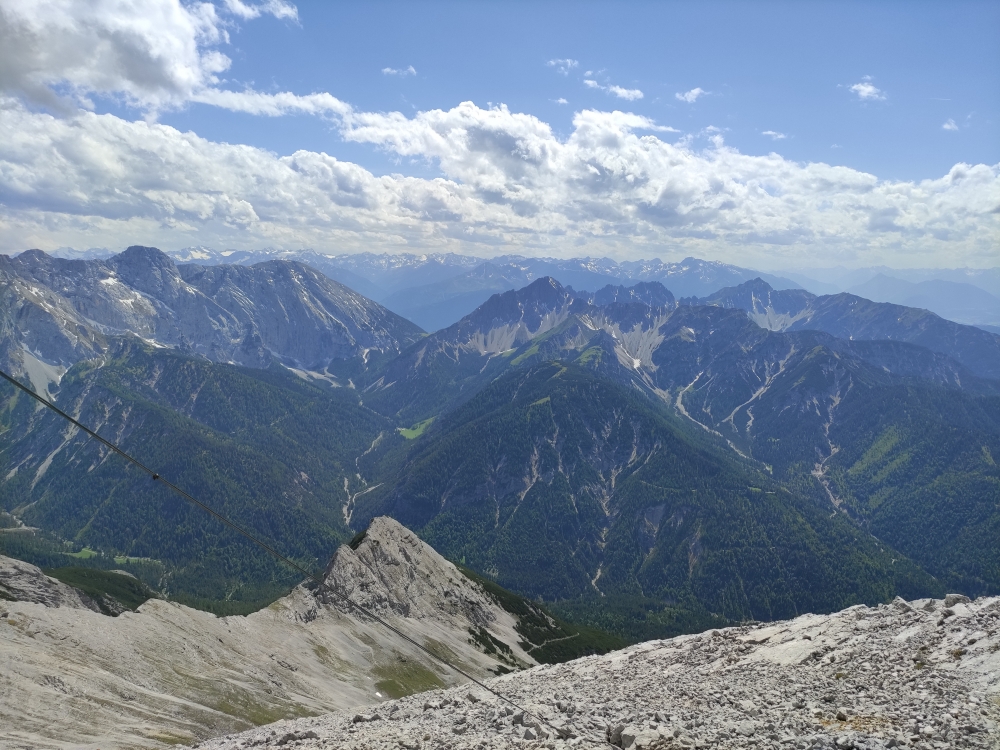 Wanderung Hoher Gleirsch: Wanderung Hoher Gleirsch: Blick nach Südwesten zum Großer Solstein (Bildmitte links der Denke) (Hoher Gleirsch)