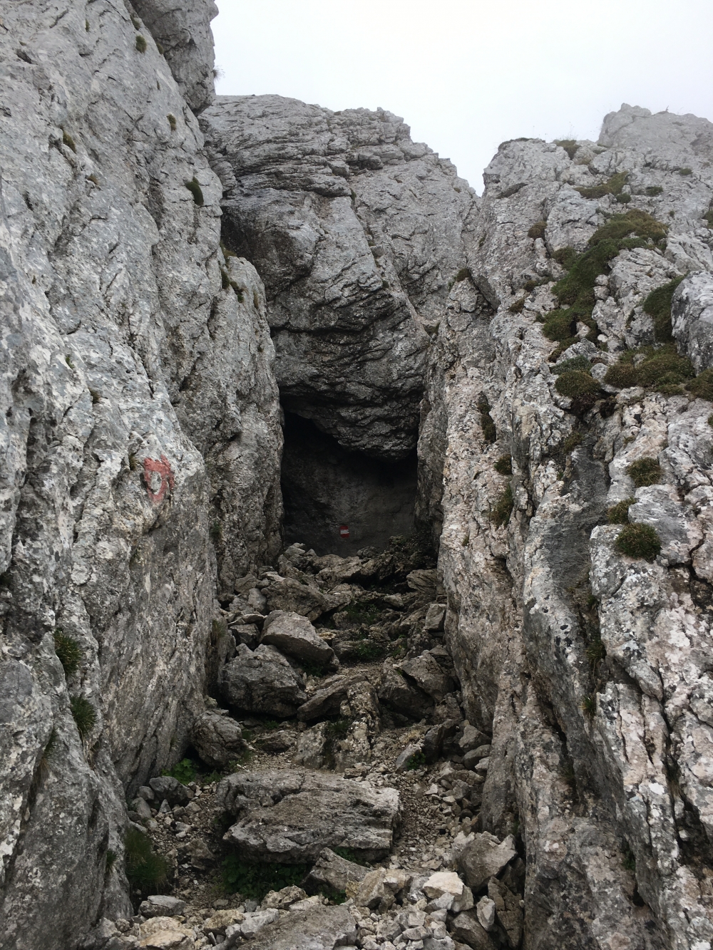 Klettersteig Hoher Göll: Eindrucksvolle Passage auf dem Klettersteig