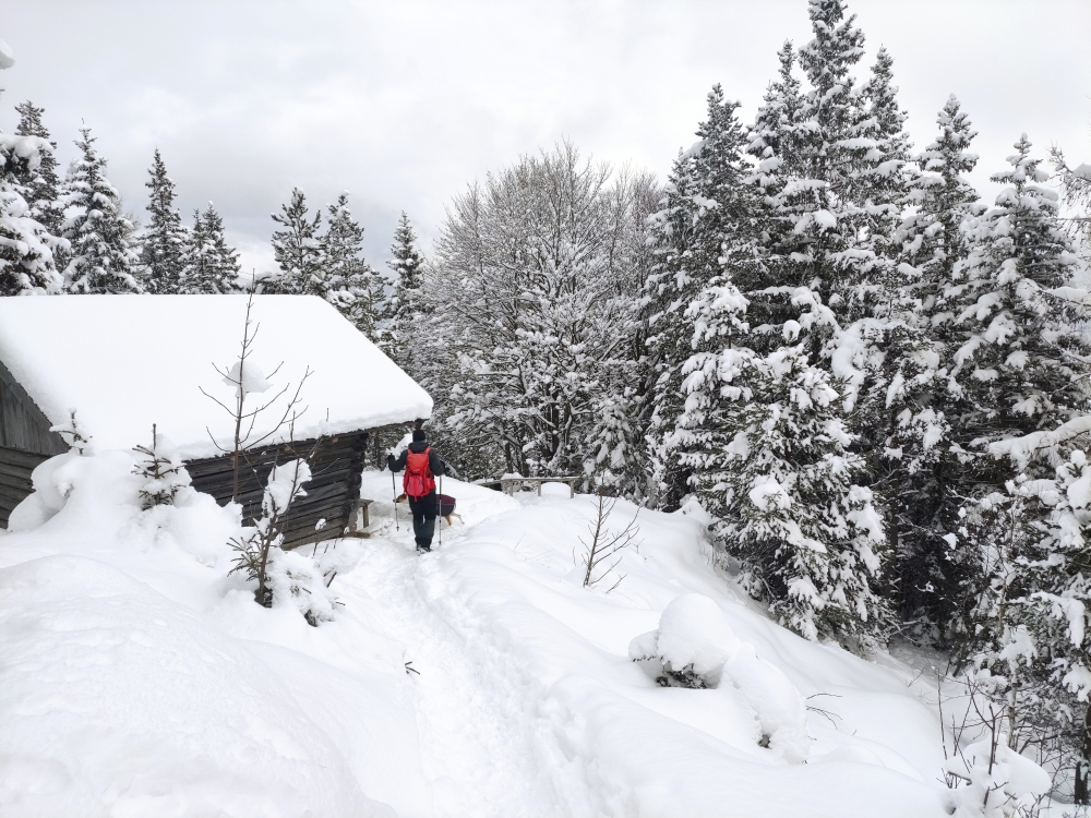 Rodeln Hoher Kranzberg: Winterlicher Aufstieg