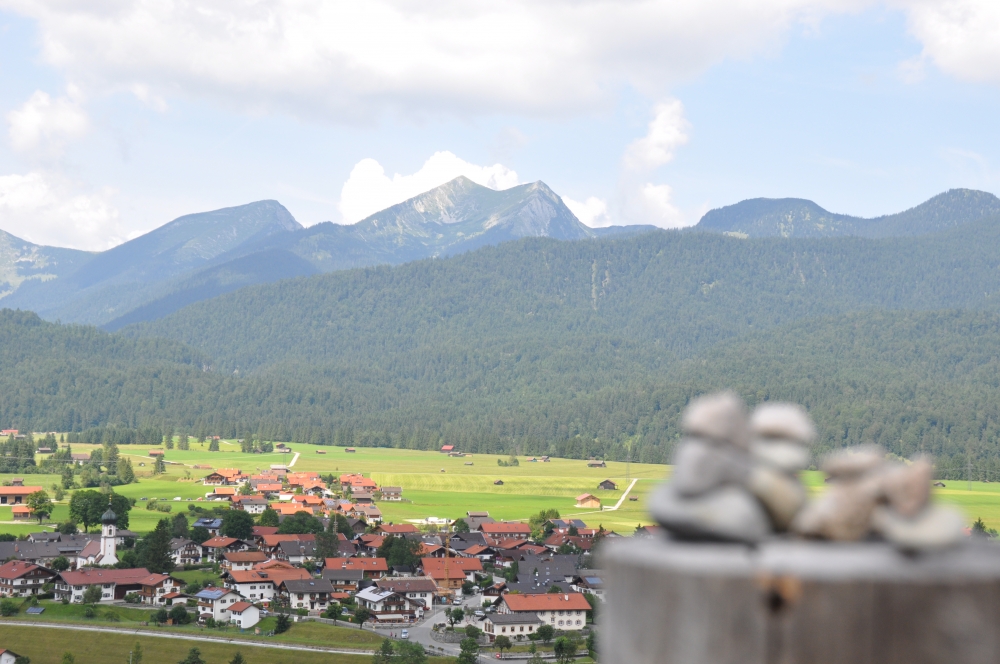 Wanderung Hüttlebachklamm: Wanderung Hüttlebachklamm: Blick auf Krün