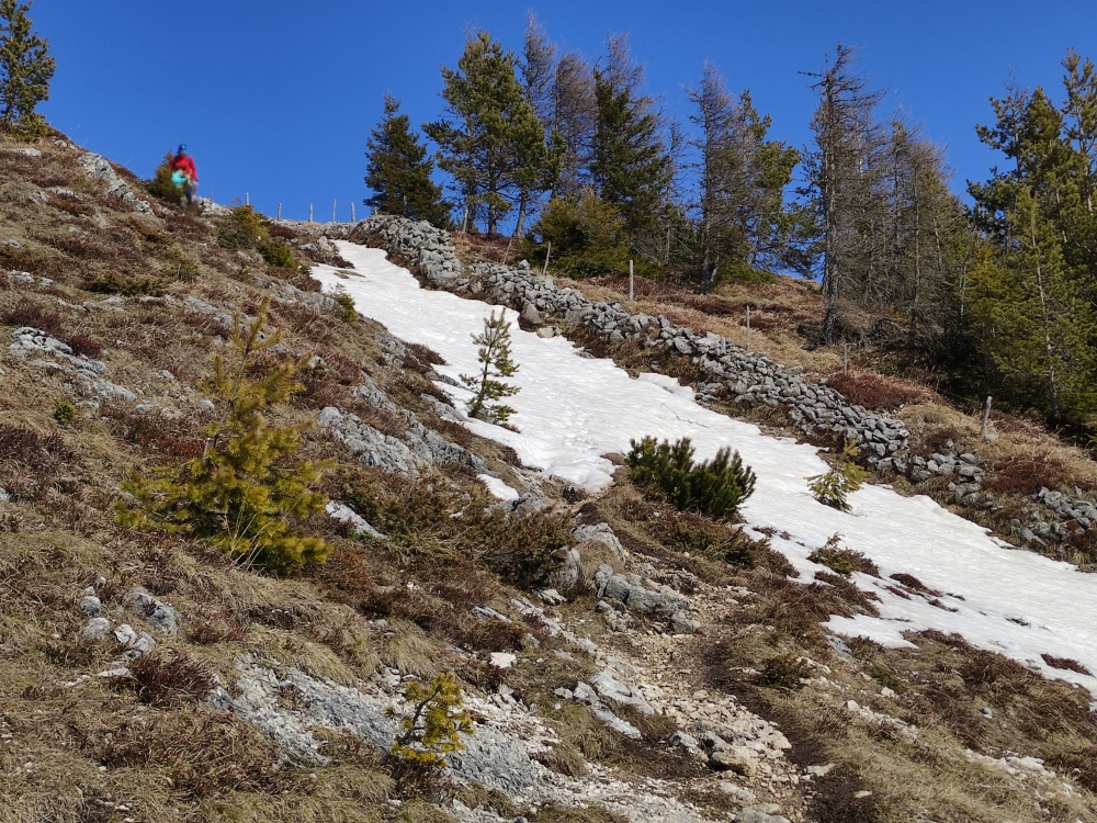 Wanderung Hundsalmjoch: An der alten Trockenmauer entlang zum Gipfel 