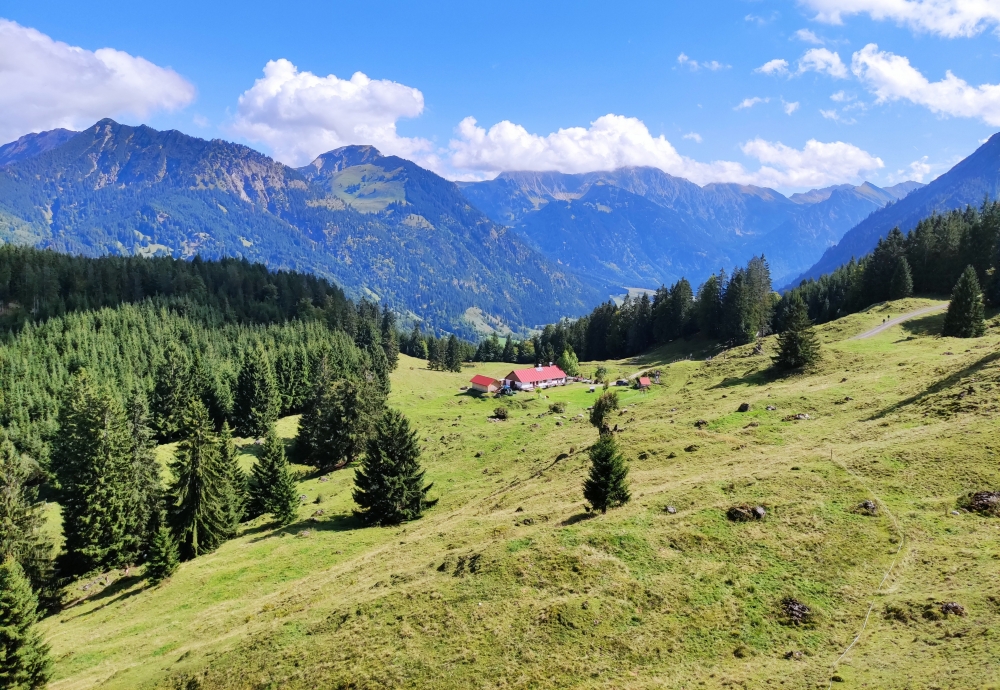 Wanderung Imberger Horn: Blick auf die Horn-Alpe