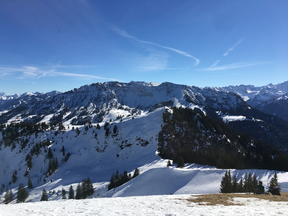 Wanderung Wertacher Hörnle & Spieser: Wanderung Wertacher Hörnle & Spieser: Blick vom Großer Hirschberg auf den Jochschrofen 
