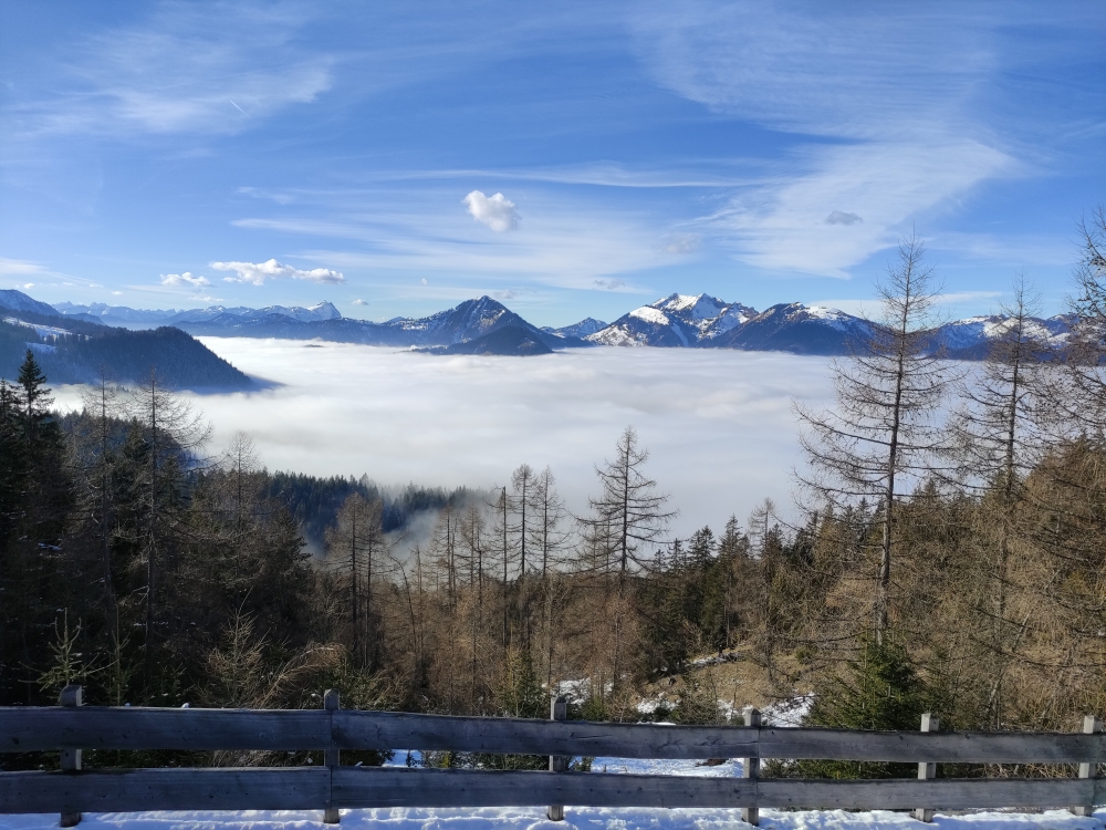 Wanderung Pendling Nord: Wanderung Pendling Nord: Blick zu Hinteres Sonnwendjoch (Mitte schneebedeckt) (Kala Alm)