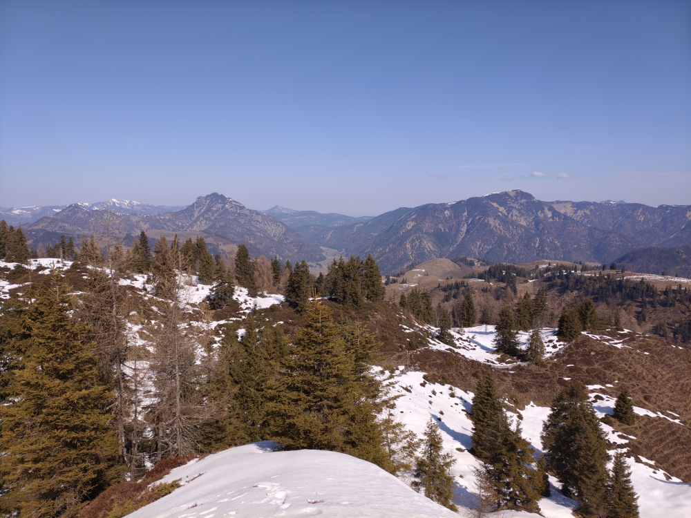 Wanderung Kalkstein: Wanderung Kalkstein: Blick nach Norden auf Unterberghorn und Fellhorn (Kalkstein)