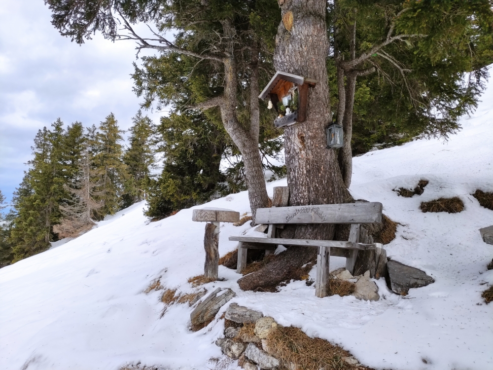 Wanderung Heuberg, Plessenberg und Kienberg: Rastplatz auf dem Weg zum Heuberg