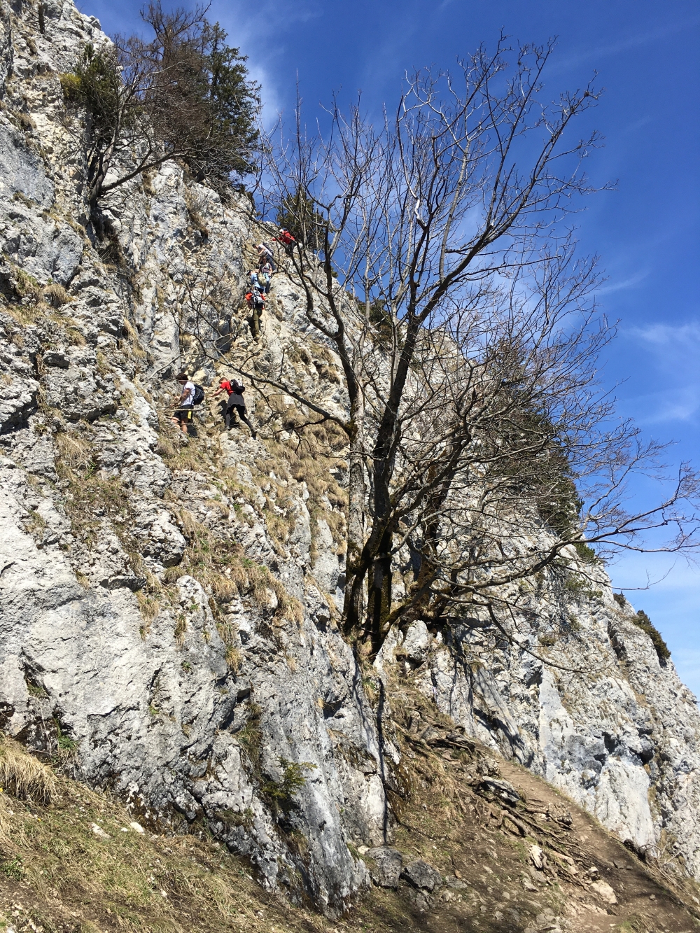 Wanderung Kitzstein aus dem Inntal: Der drahtseilgesicherte Aufstieg zur Wasserwand