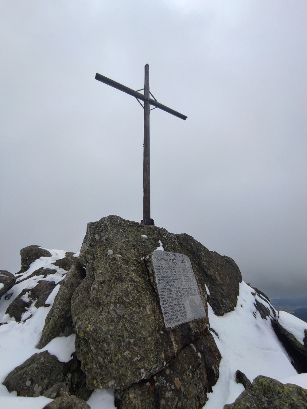 Wanderung Großer Osser: Wanderung Großer Osser: Gipfelkreuz (Kleiner Osser)