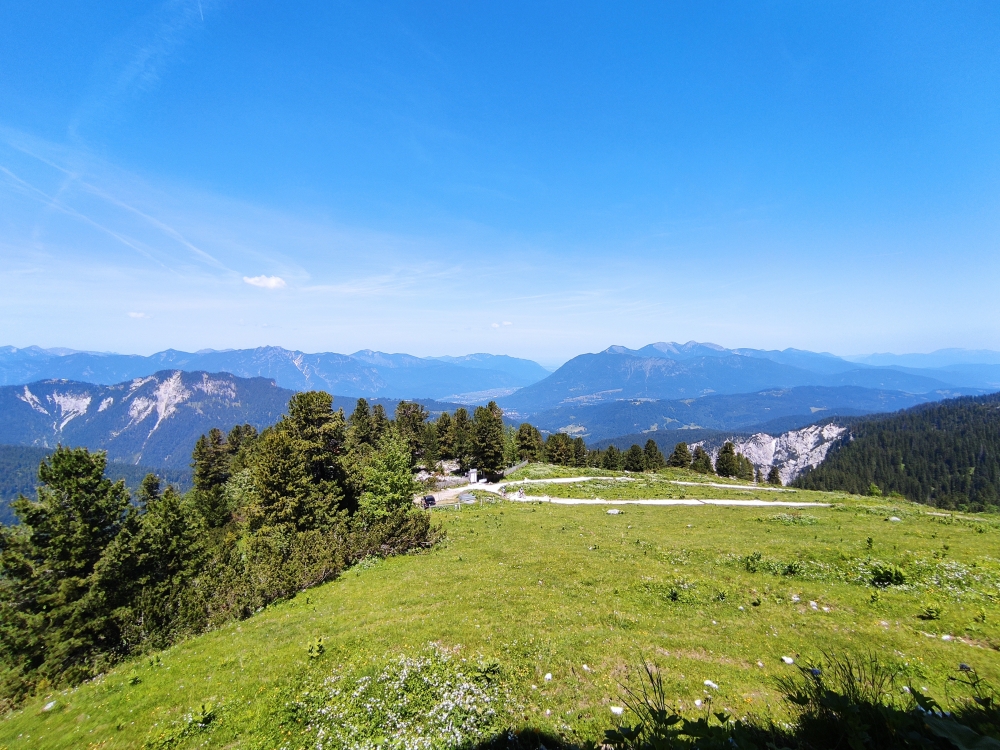 Bike & Hike Königshaus am Schachen: Bike & Hike Königshaus am Schachen: Blick über den Alpengarten auf dem Schachen (Königshaus am Schachen)