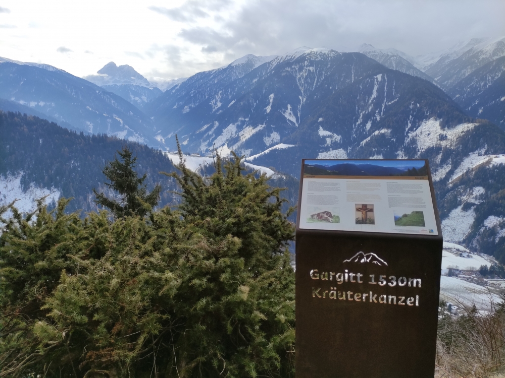 Wanderung Kreuzwiesen Alm: Ausblick zum Peitlerkofel