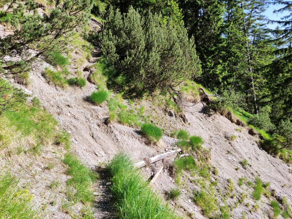 Wanderung Große Krottenkopf-Runde: Hier fehlt 2023 ein Stück Weg