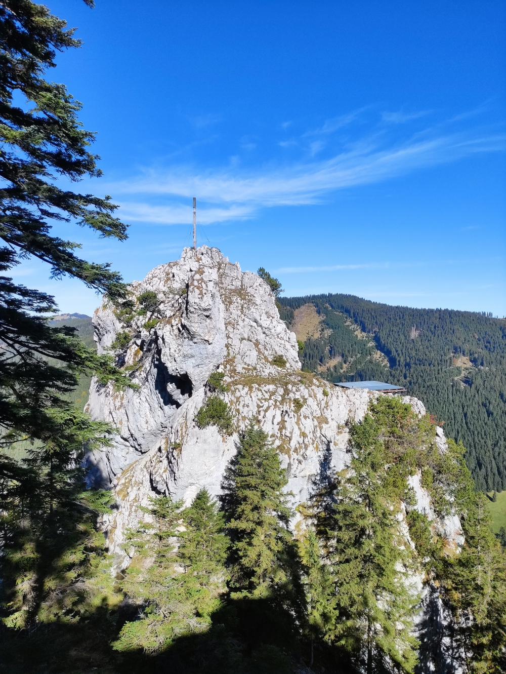 Wanderung Latschenköpferl zum Schoberwaldkreuz: Wanderung Latschenköpferl zum Schoberwaldkreuz: Zum Gipfelkreuz geht es nur Klettern im IV. Grad (Laberköpfl)