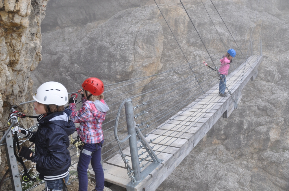 Klettersteig Lagazuoi: Über die Brücke