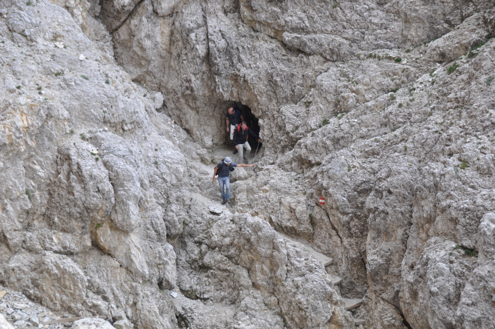Klettersteig Lagazuoi: Abstieg IM Berg