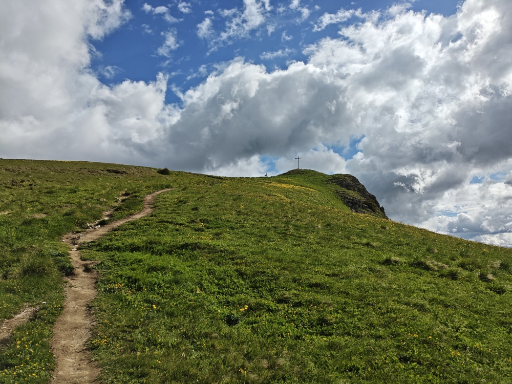 Wanderung Litnisschrofen: Grasiger Aufstieg