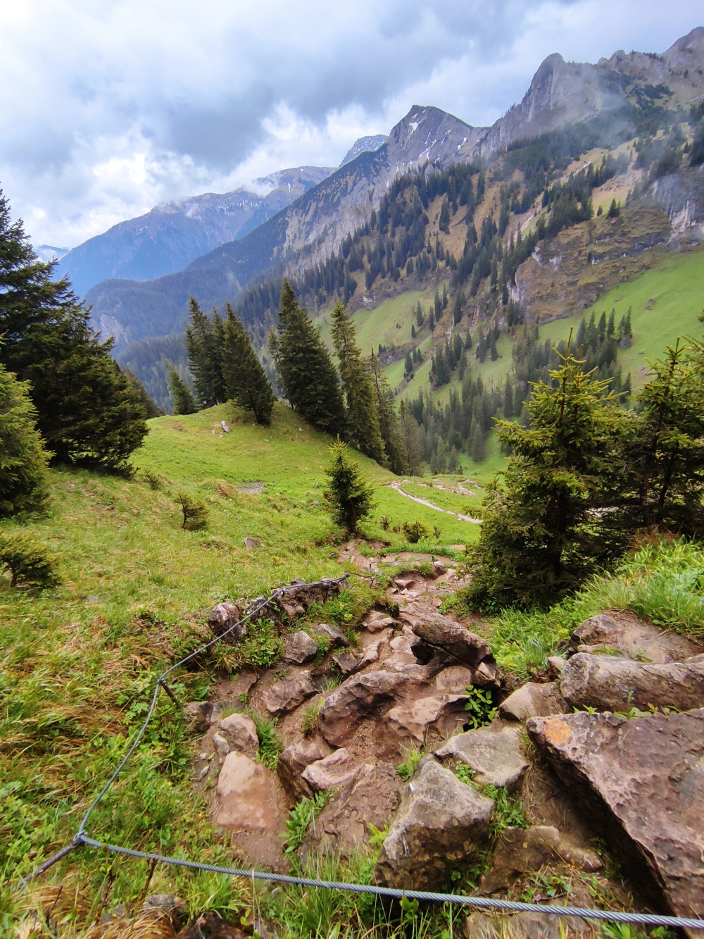 Wanderung Lösertalkopf: Abstieg in den Sattel