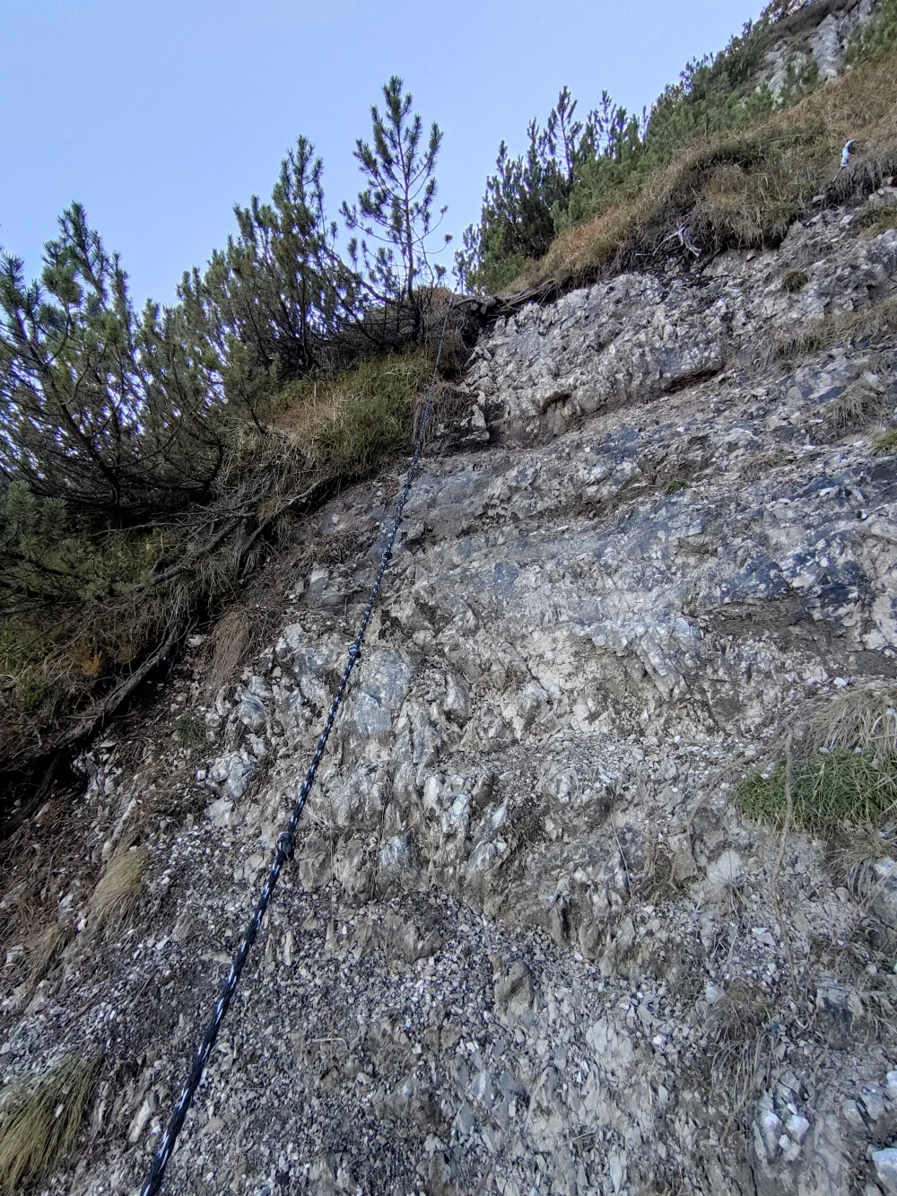 Wanderung Überschreitung Adlerköpfe: Seilsicherung