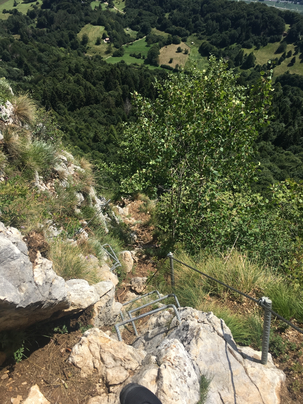 Wanderung Monte Biaena: Die Schlüsselstelle mit ein paar Bügeln