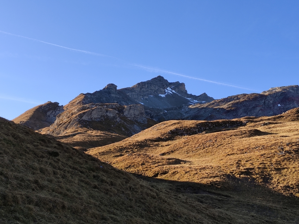 Wanderung Pfälzerhütte nach Steg: Wanderung Pfälzerhütte nach Steg: Blick auf den Naafkopf