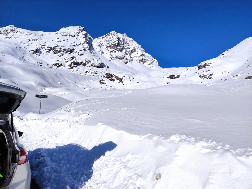 Wanderung Glockturm: Wanderung Glockturm: Blick vom Parkplatz ins Riffeltal