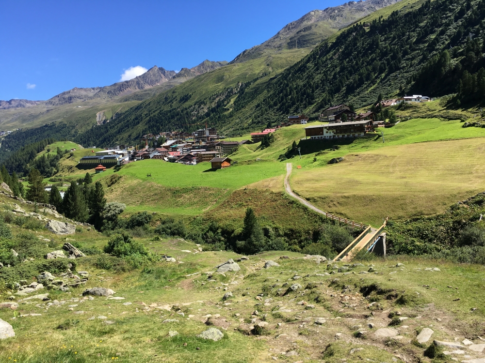 Wanderung Obergurgl zur Langtalereckhütte: Wanderung Obergurgl zur Langtalereckhütte: Obergugl von Süden