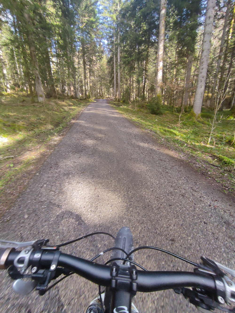 Bike & Hike Roßstein: Viel Strecke kann man sehr bequem auf der Teerstraße mit dem Bike zurücklegen.
