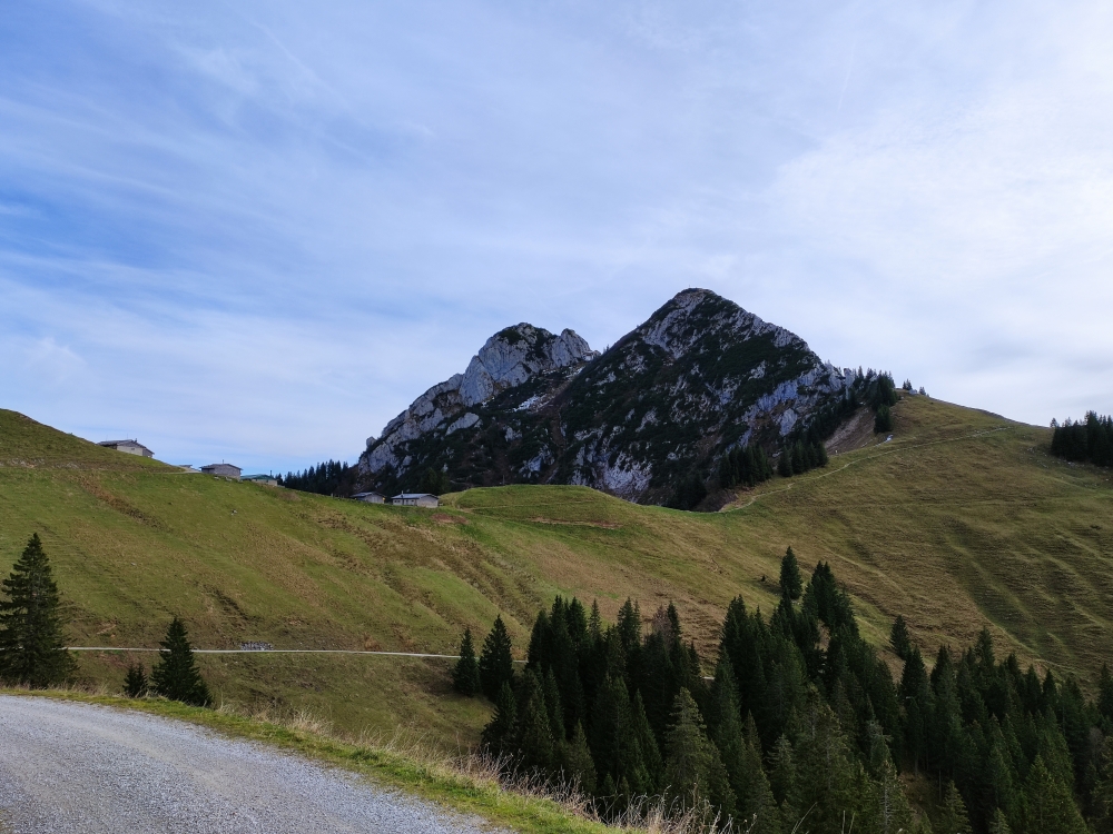 Bike & Hike Roßstein: Bike & Hike Roßstein: Die Roßsteinalm vor Roßstein und Buchstein