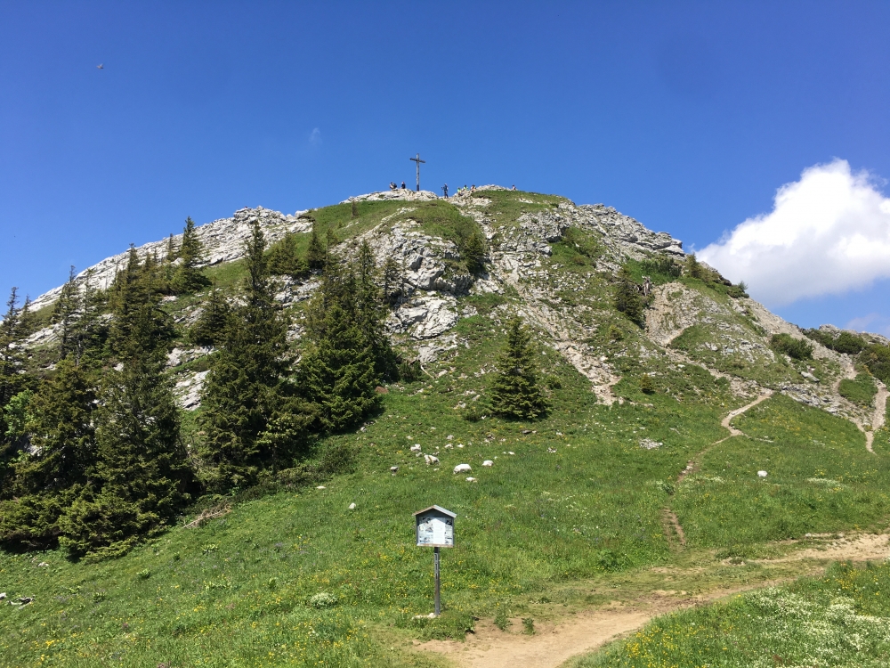 Wanderung Rotwand und Taubensteinhaus: Wanderung Rotwand und Taubensteinhaus: Nur wenige Meter sind es auf den Gipfel vom Wanderweg Taubensteinbahn-Rotwand