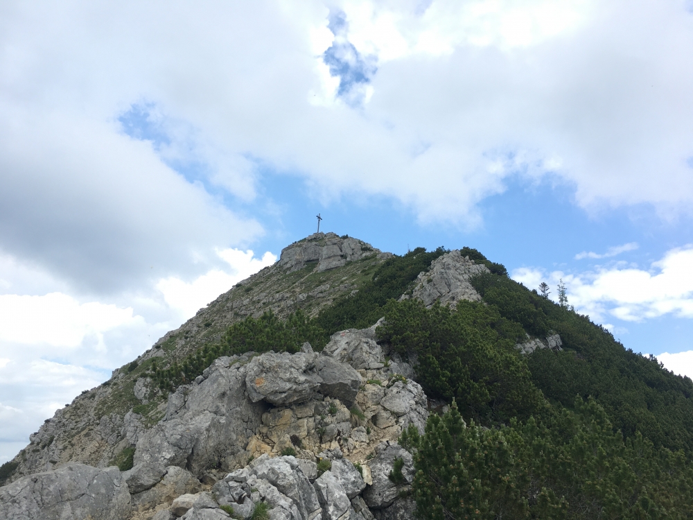 Wanderung Rund um den Hochmiesing: Wanderung Rund um den Hochmiesing: Aiplspitz-Gipfel vom Westgrat