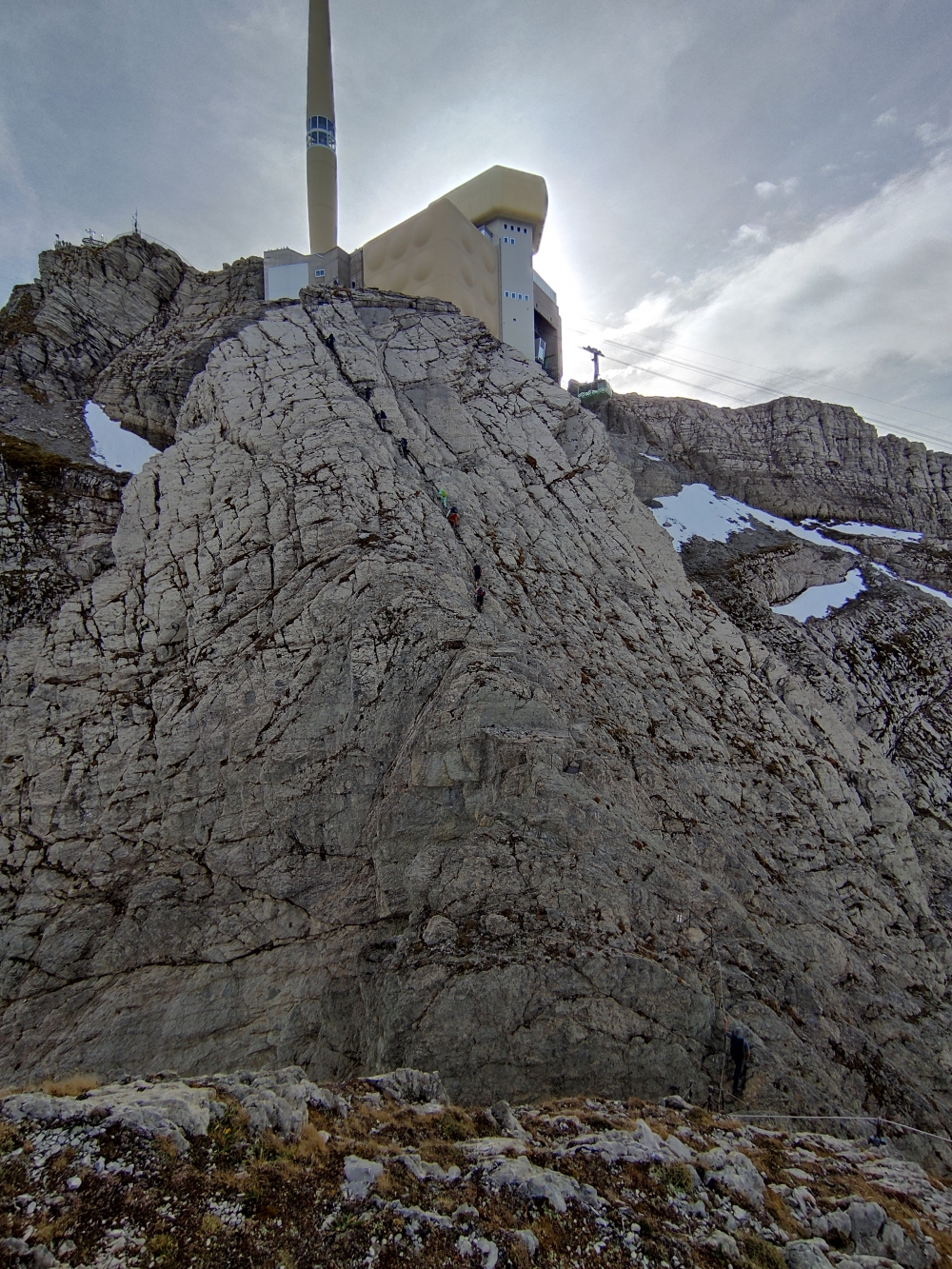 Wanderung Säntis: Wanderung Säntis: Der Schlussanstieg über die Himmelsleiter von Westen (Säntis)