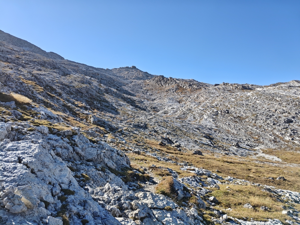 Furcela de Ciampëi -> Sass da Ciampac: Aufstieg 